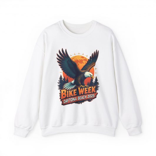 Bike Week Daytona Beach 2025 – Flying Eagle Front Design Sweatshirt